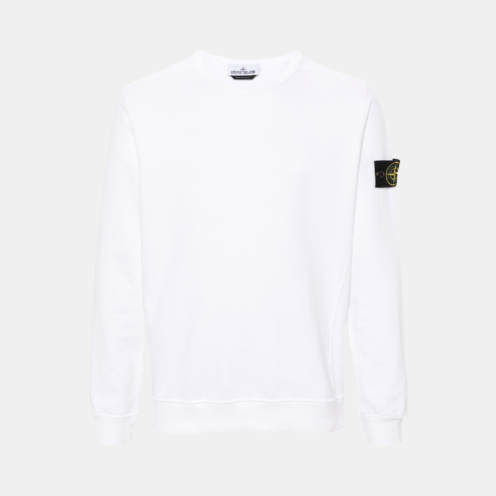 Stone Island Compass Organic Cotton Sweatshirt White