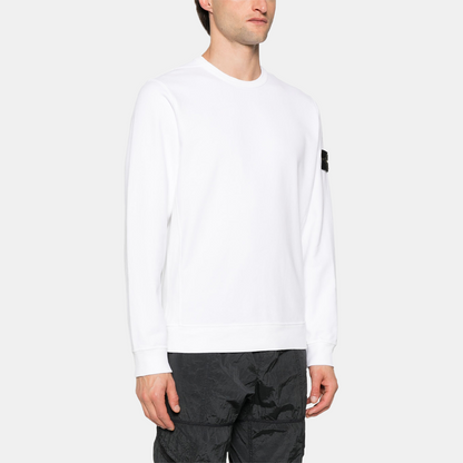 Stone Island Compass Organic Cotton Sweatshirt White