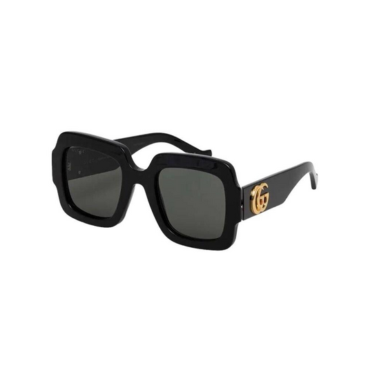 Gucci GG0141S 001 Black GG0141S Square Sunglasses Lens Category 2 Size 53mm, womens